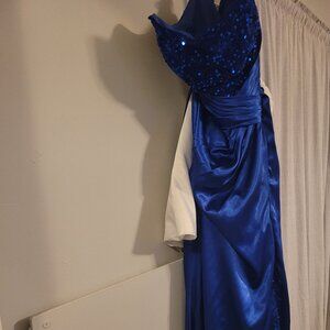 Homecoming prom dress short drake blue sparked train